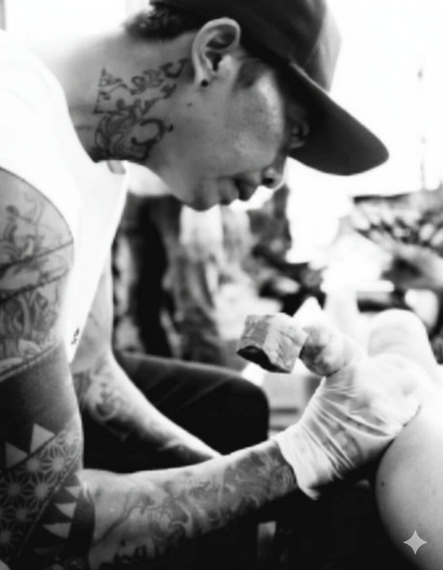 Dex Guns, resident tattoo artist at Rajas Ink